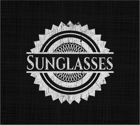 Sunglasses written on a blackboard