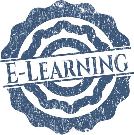 E-Learning rubber grunge stamp