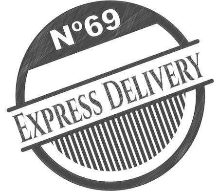 Express Delivery pencil strokes emblem