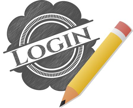 Login pencil strokes emblem