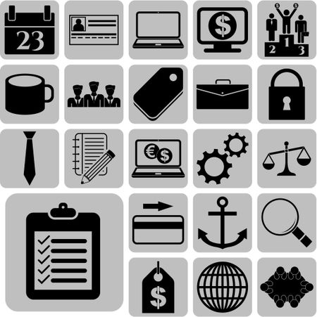 Set of 22 business icons. Universal and Standard Icons.