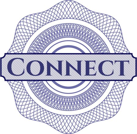 Connect inside money style emblem or rosette