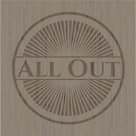 All Out realistic wooden emblem
