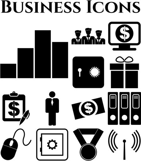 Set of 13 business icons. Set of web Icons.
