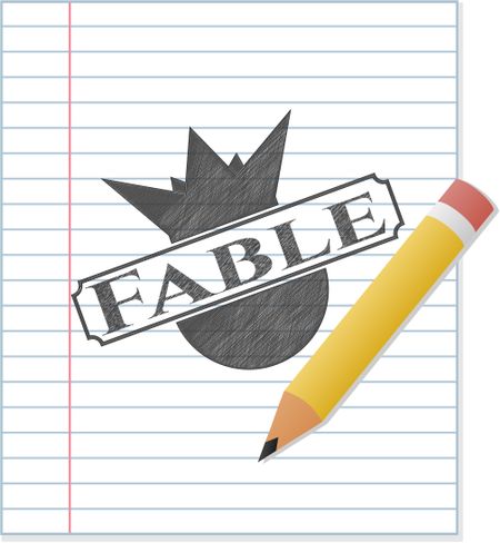 Fable emblem drawn in pencil