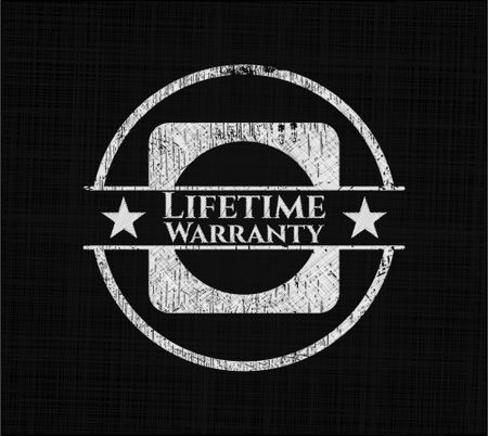 Life Time Warranty chalk emblem written on a blackboard