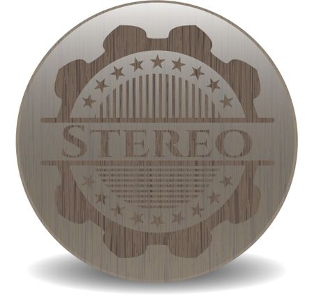 Stereo vintage wooden emblem