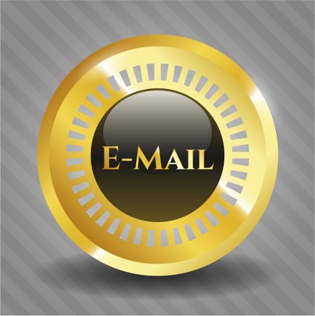 Email golden emblem or badge