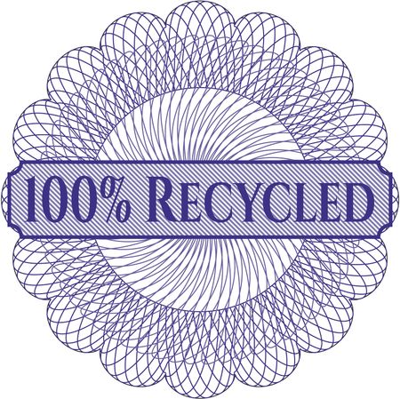 100% Recycled rosette or money style emblem