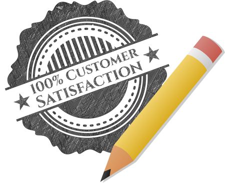 100% Customer Satisfaction with pencil strokes