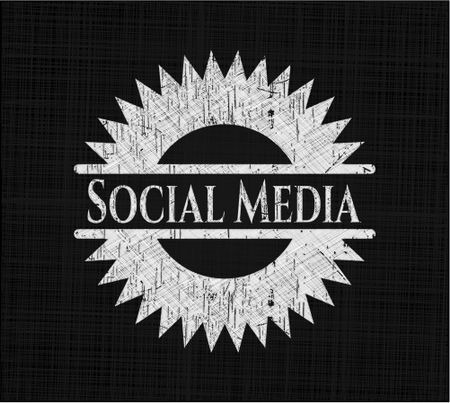 Social Media chalk emblem, retro style, chalk or chalkboard texture