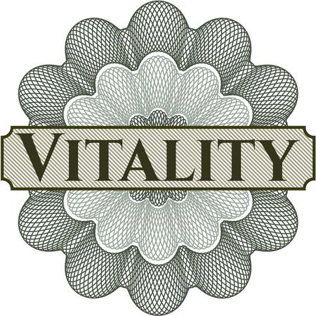 Vitality inside money style emblem or rosette