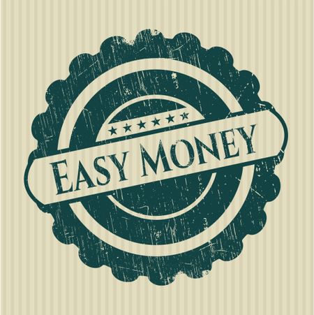 Easy Money rubber seal with grunge texture