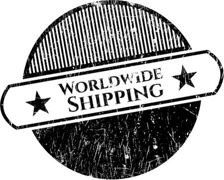 Worldwide Shipping with rubber seal texture