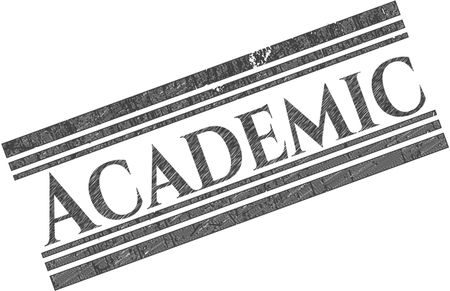 Academic emblem with pencil effect