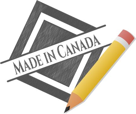 Made in Canada drawn in pencil