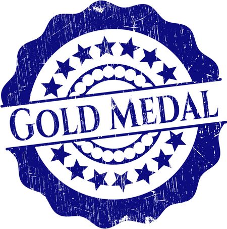 Gold Medal grunge style stamp