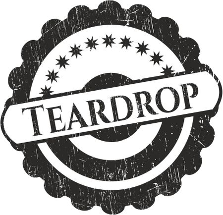 Teardrop rubber grunge stamp