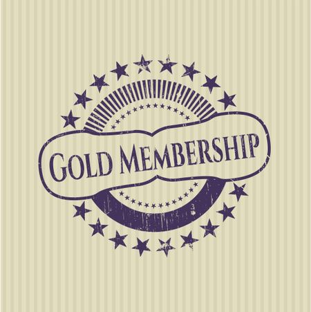 Gold Membership rubber grunge texture seal