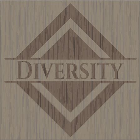 Diversity retro style wooden emblem