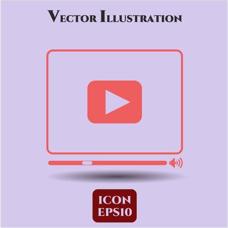 video player icon vector symbol flat eps jpg app web
