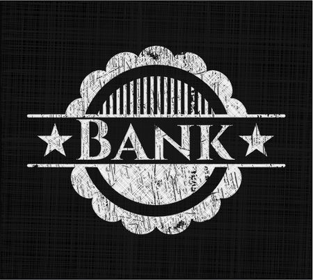 Bank chalkboard emblem written on a blackboard