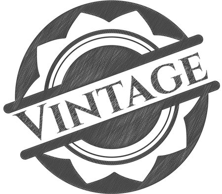 Vintage pencil strokes emblem