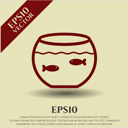 Fishbowl with Fish icon vector symbol flat eps jpg