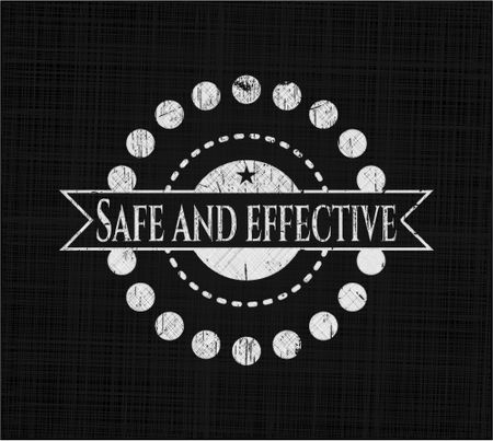 Safe and effective chalk emblem, retro style, chalk or chalkboard texture