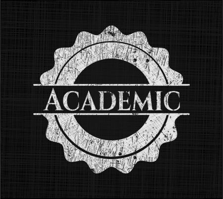 Academic chalk emblem, retro style, chalk or chalkboard texture