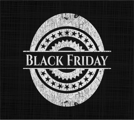 Black Friday chalk emblem, retro style, chalk or chalkboard texture