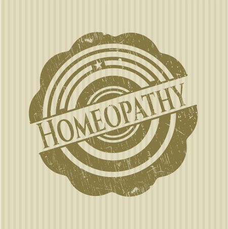Homeopathy rubber stamp with grunge texture