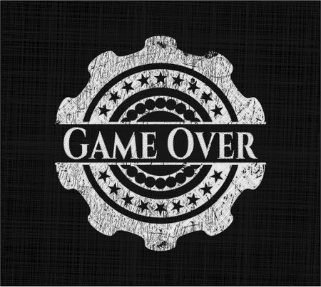Game Over chalk emblem, retro style, chalk or chalkboard texture