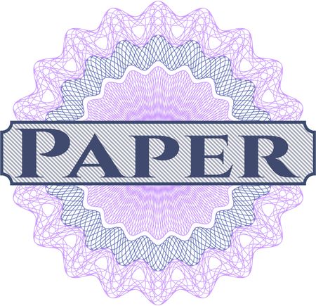 Paper inside money style emblem or rosette