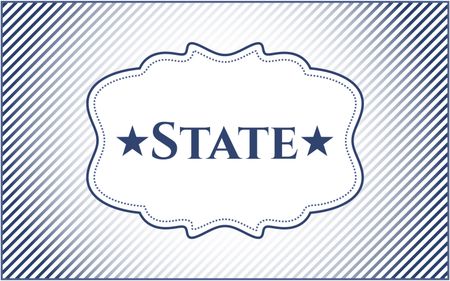 State retro style card, banner or poster