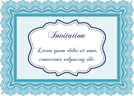 Retro vintage invitation template. Sophisticated design. With great quality guilloche pattern. 
