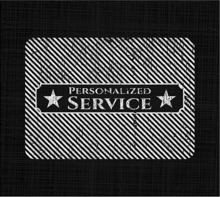 Personalized Service chalk emblem, retro style, chalk or chalkboard texture