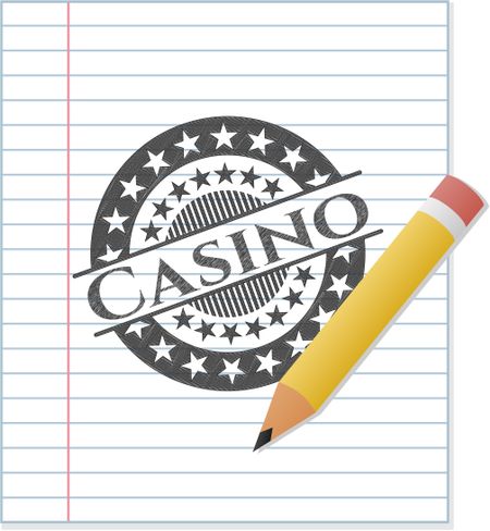 Casino emblem draw with pencil effect