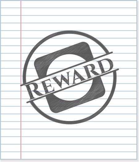 Reward emblem draw with pencil effect