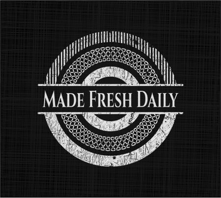 Made Fresh Daily chalk emblem, retro style, chalk or chalkboard texture