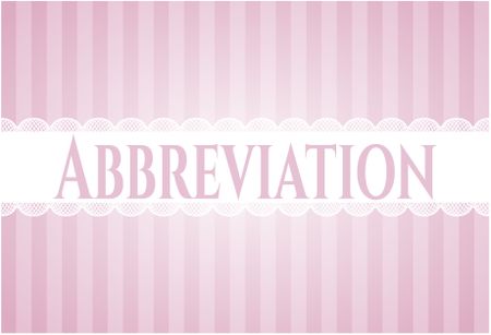 Abbreviation retro style card, banner or poster