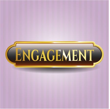 Engagement golden badge or emblem