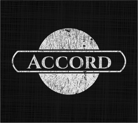 Accord chalkboard emblem on black board