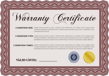 Warranty Certificate. Detailed. Nice design. Easy to print. 