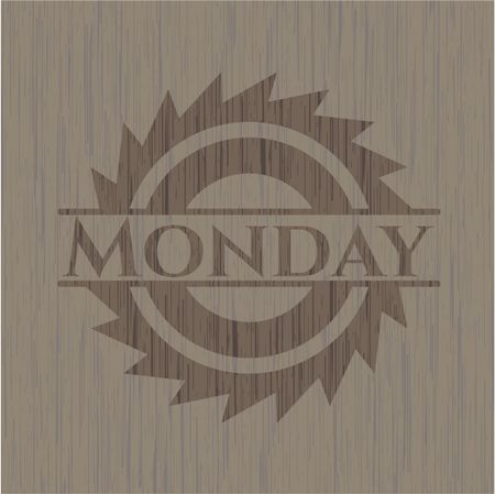 Monday realistic wood emblem