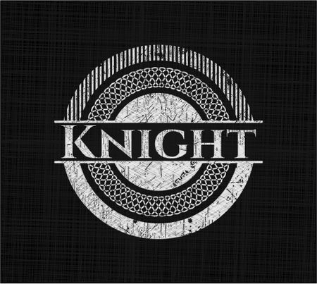 Knight chalkboard emblem on black board