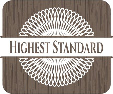 Highest Standard realistic wood emblem