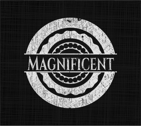 Magnificent chalkboard emblem on black board