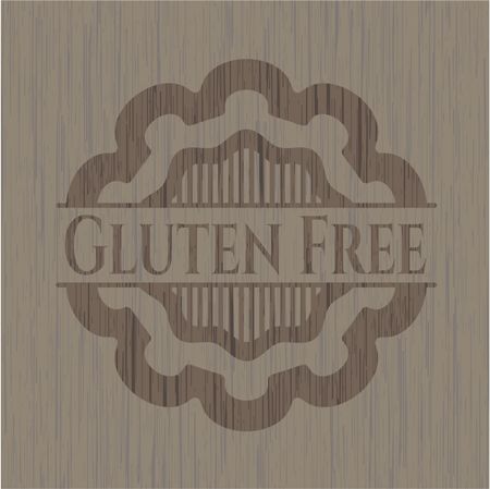 Gluten Free wooden emblem. Vintage.