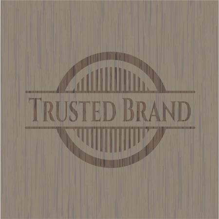 Trusted Brand retro style wooden emblem